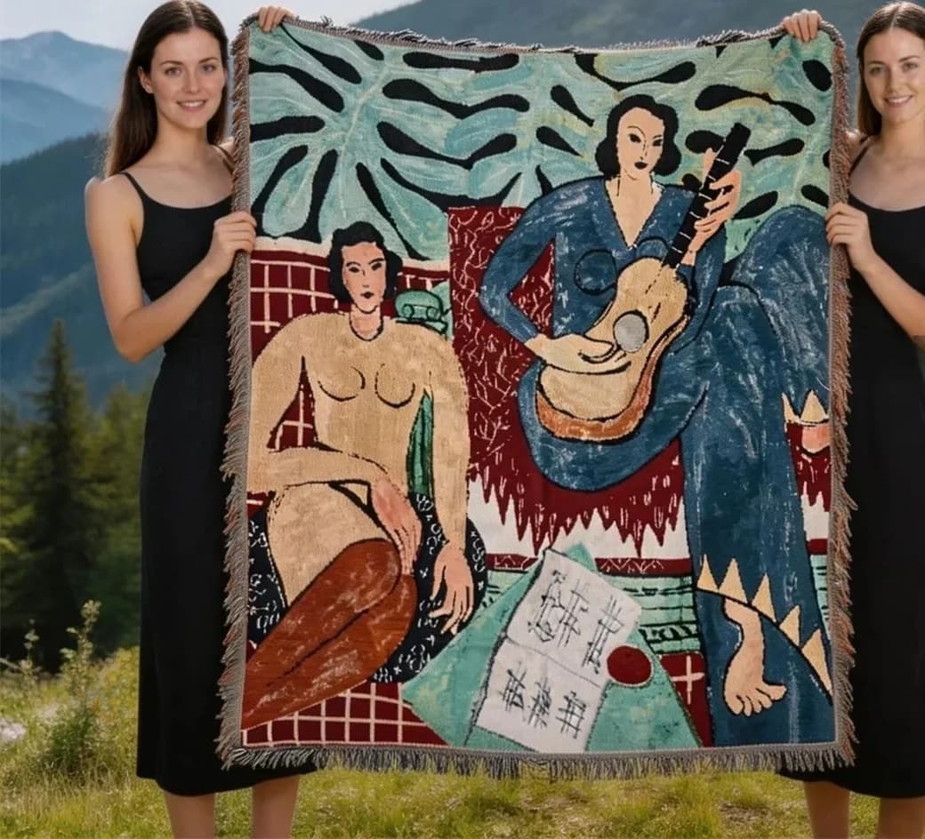Υφασμένη Κουβέρτα Ταπισερί Στυλ Matisse για Διακόσμηση Τοίχου