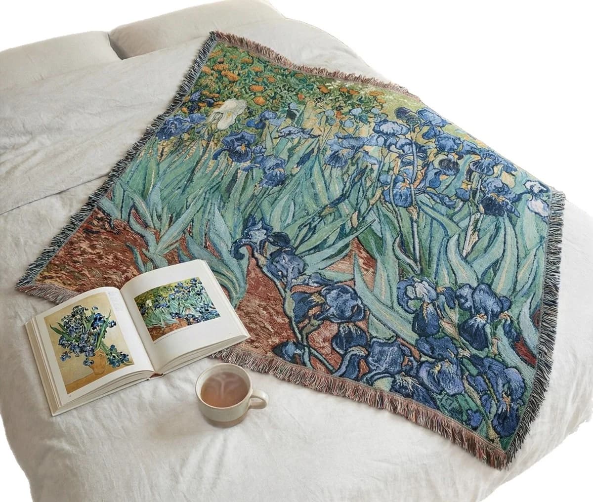 Ριχτάρι Ταπισερί Στυλ Van Gogh Βαμβακερό Μείγμα Κάλυμμα Καναπέ