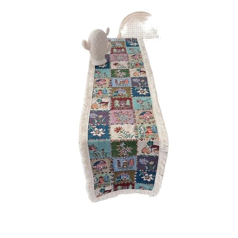 Τραπεζομάντιλο Αμερικανικού Country Στυλ με Floral Print Φυτών, Βαμβακερή Ανάμιξη