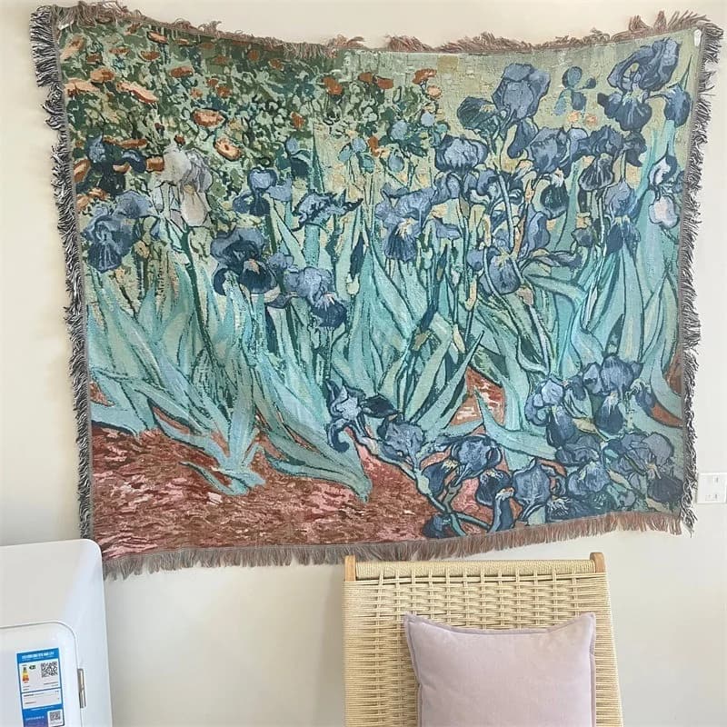 Κουβέρτα Ταπισερί Τέχνης Van Gogh από Μείγμα Βαμβακιού για Διακόσμηση Τοίχου