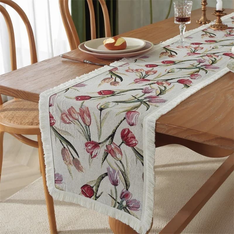 Floral Τραπέζι Ράνερ για Τραπεζαρία, Κρεβάτι και Διακόσμηση Μπουφέ