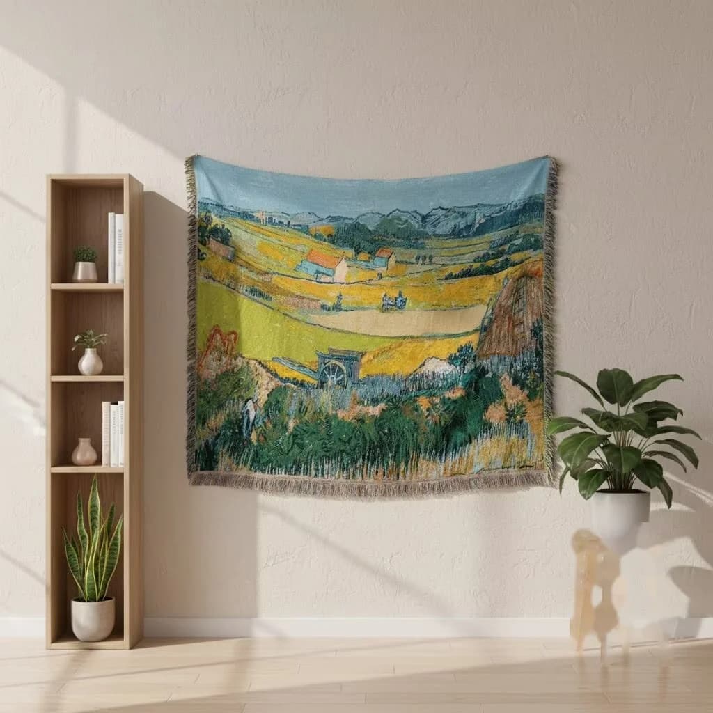 Κουβέρτα Ταπισερί Στυλ Van Gogh Μείγμα Βαμβακιού Διακοσμητικό Τοίχου