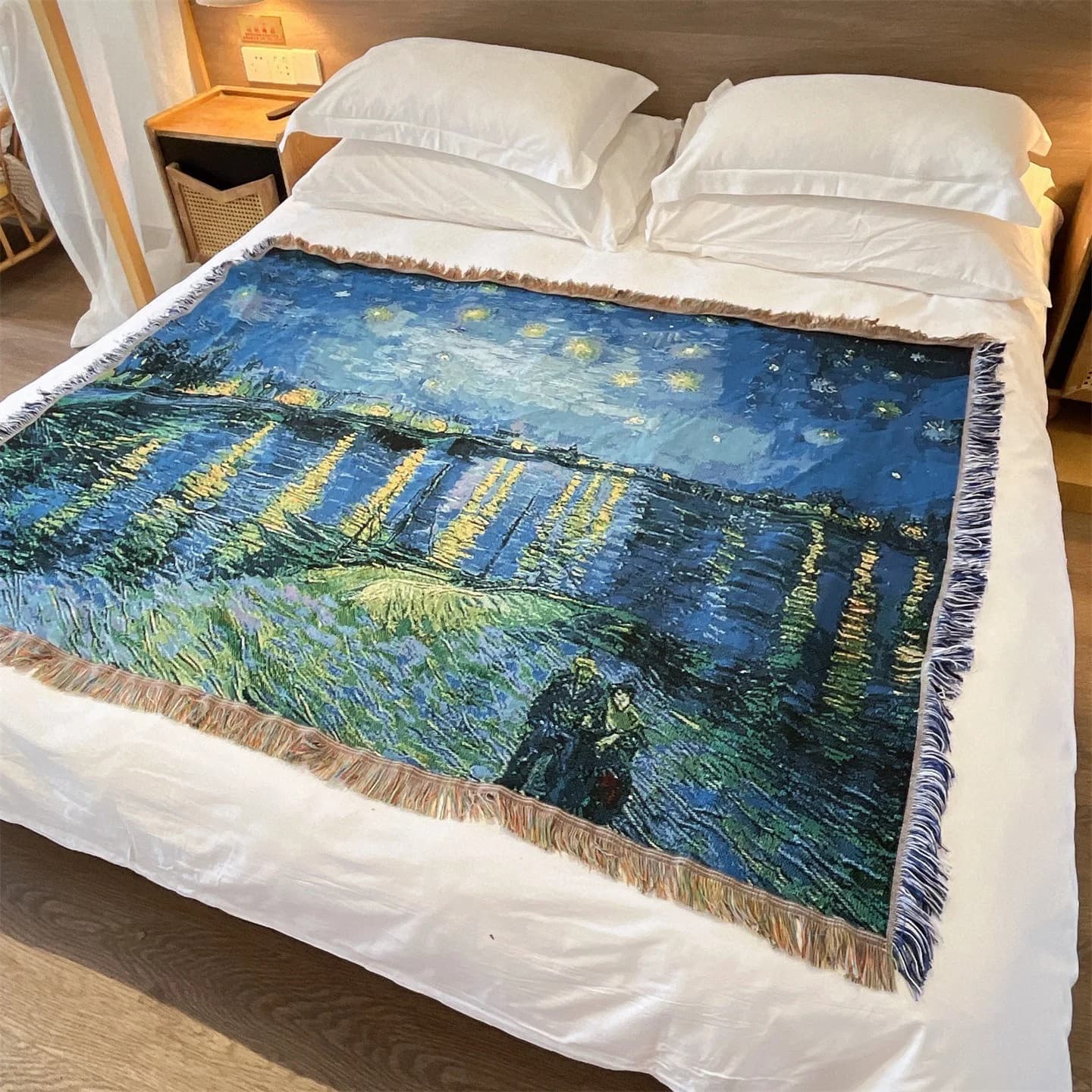 Υφασμένο Ριχτάρι Στυλ Van Gogh για Καναπέ, Κρεβάτι & Διακόσμηση Τοίχου 130x160cm