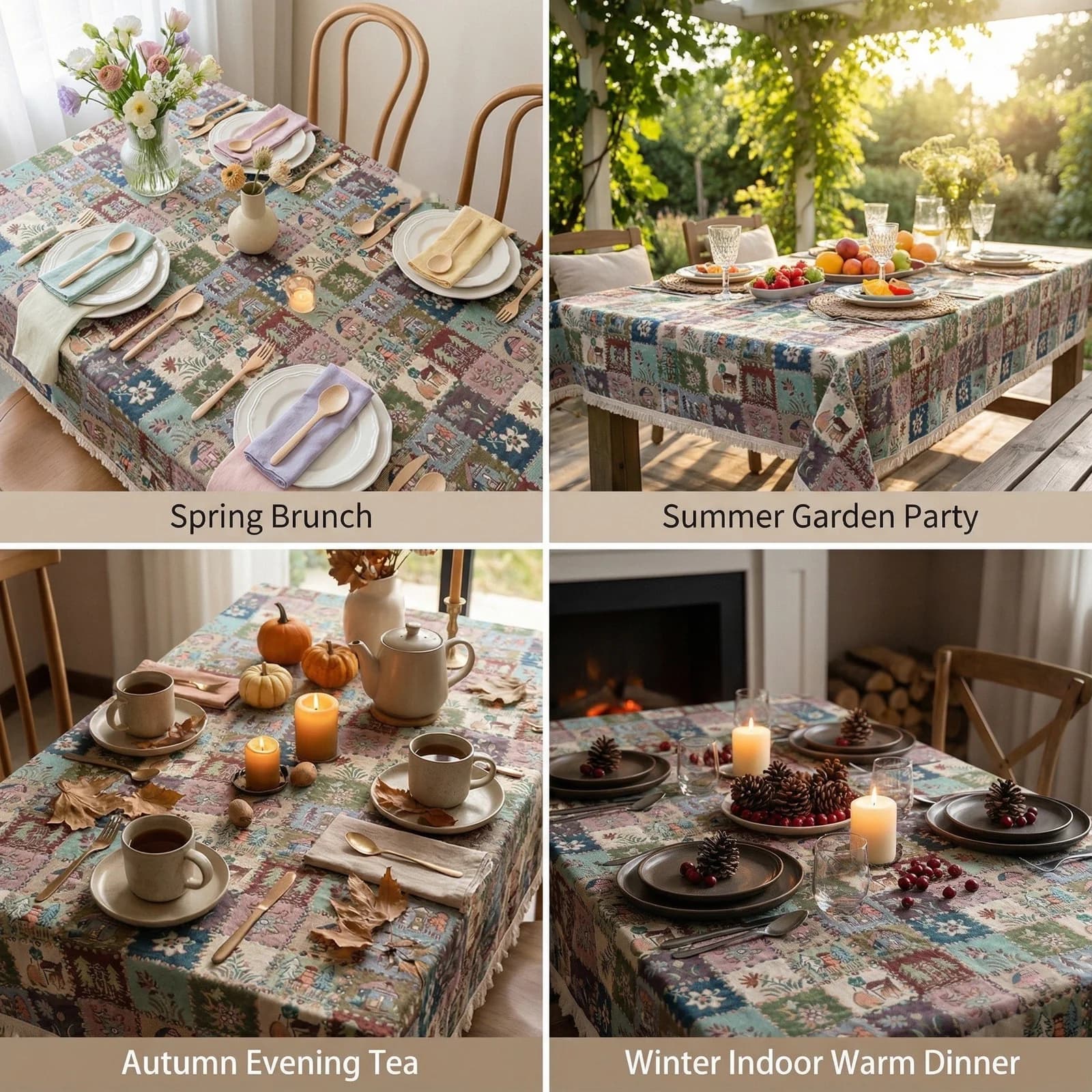Ρουστίκ Ζακάρ Table Runner και Τραπεζομάντιλο Λουλουδάτο Διακόσμηση