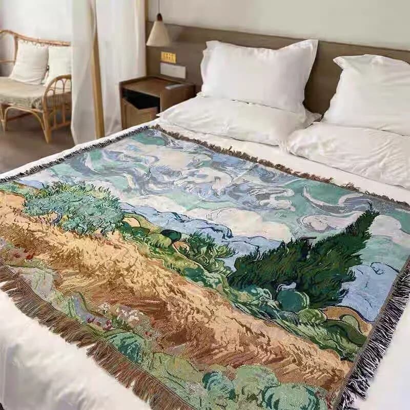 Υφαντή Κουβέρτα Ταπισερί Στυλ Van Gogh για Καναπέ & Τοίχο